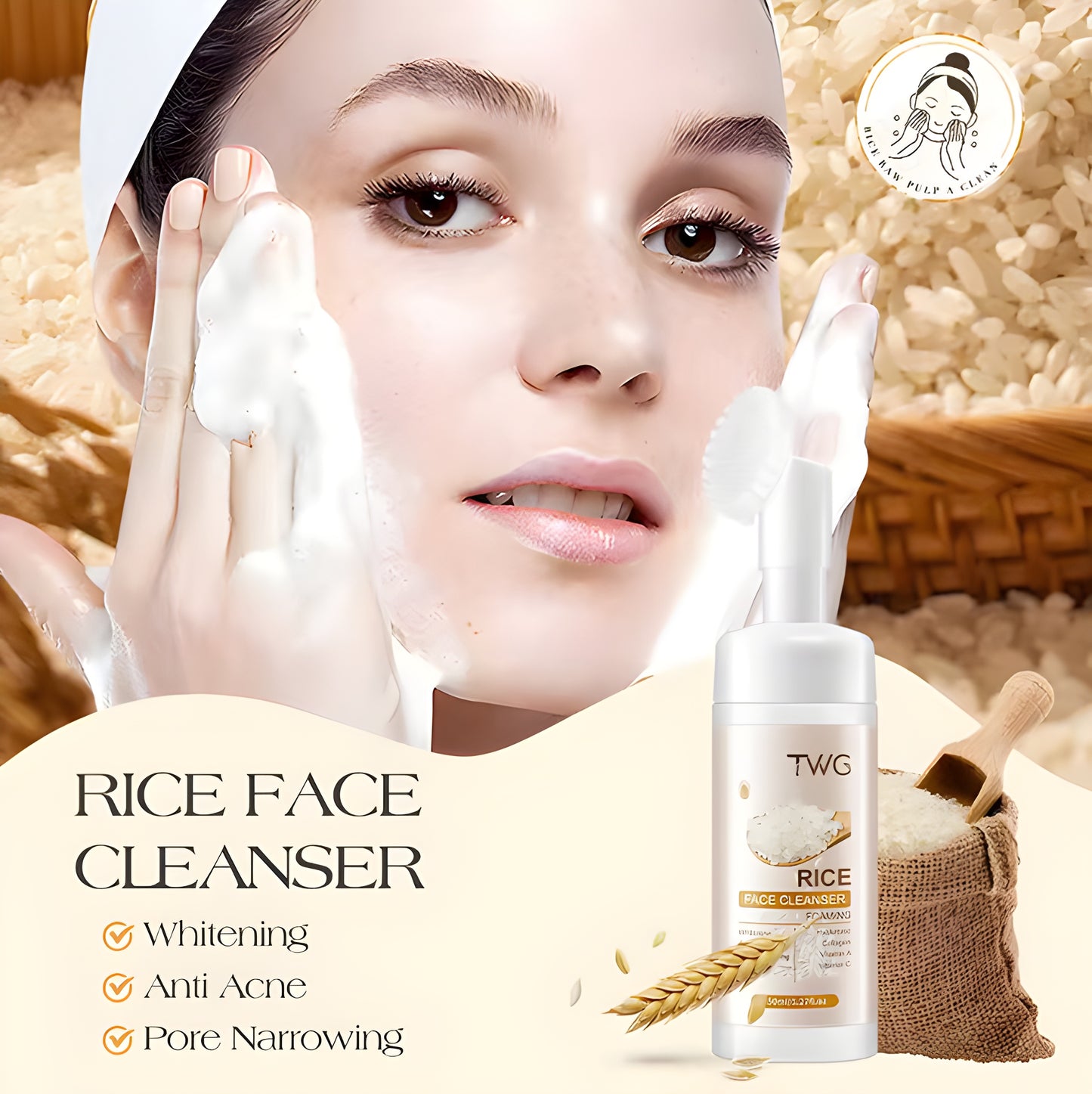 Rice Foaming Face Wash Anti Acne