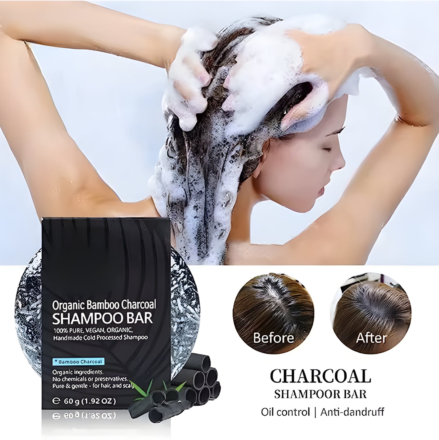 Organic Bamboo Charcoal Shampoo Bar