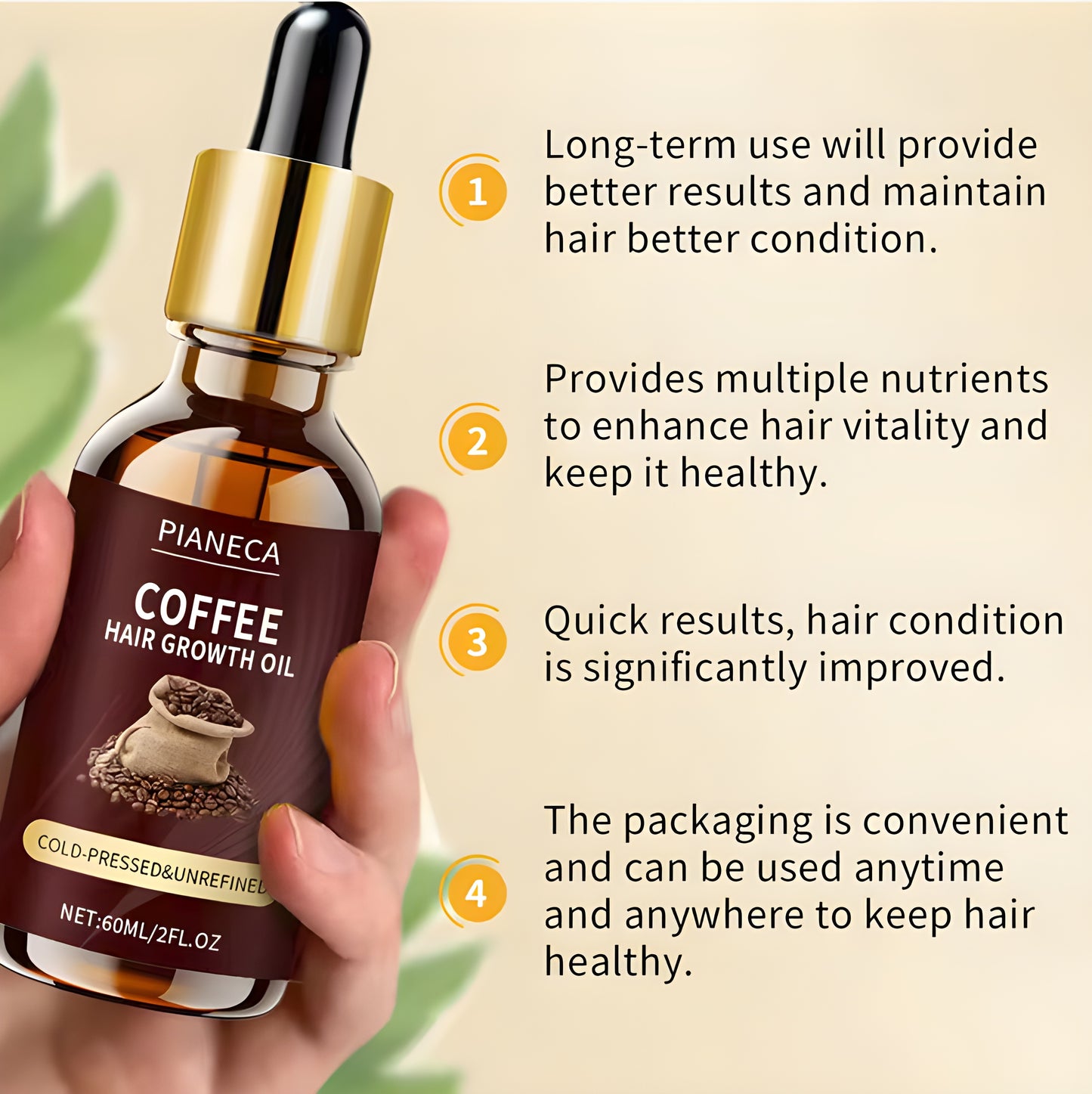 Coffee Extract Oil for Hair Repair