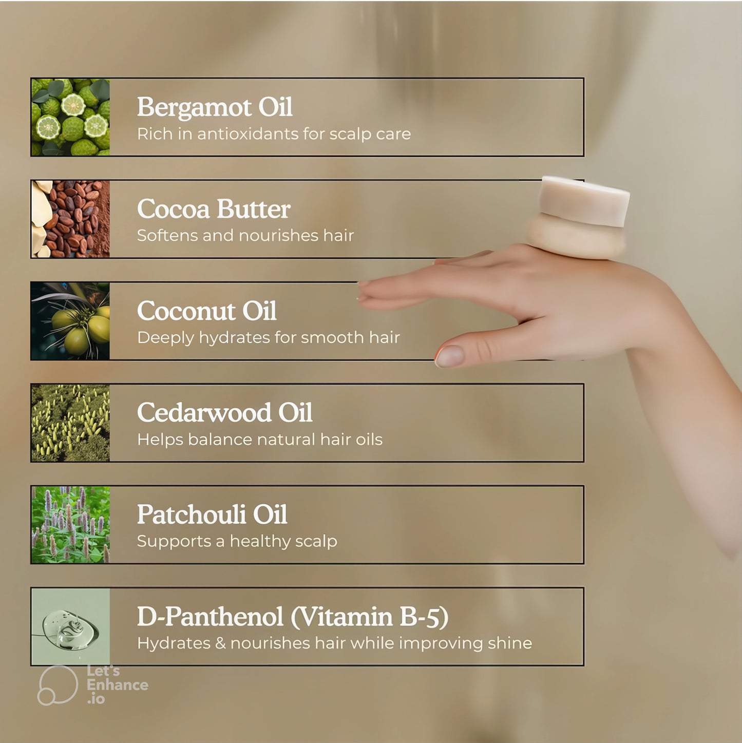 Eco-friendly Organic Solid Cedar + Patchouli Handmade Shampoo Bar Soap