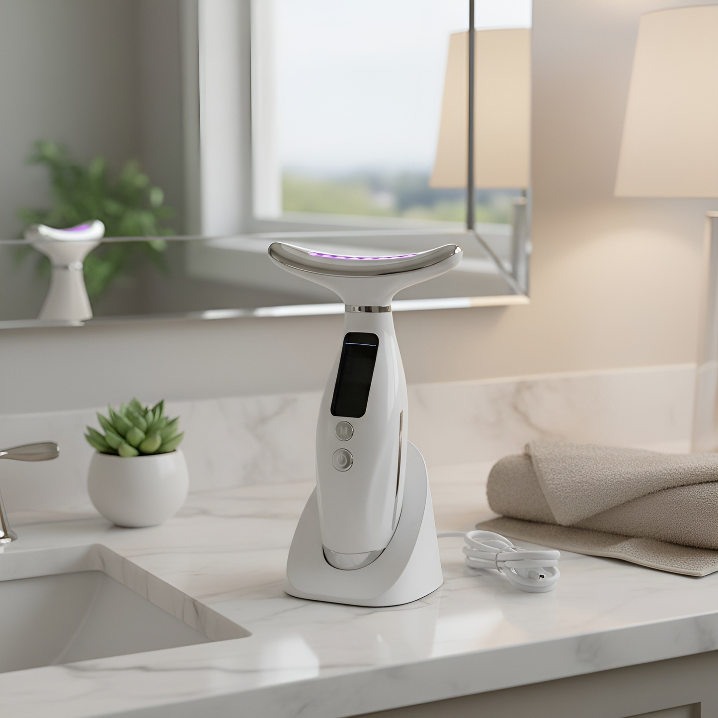 Dispozitiv Facial LED pentru Masaj, Curățare, Lifting și Anti-Aging - Beauty & Face Lifting Device