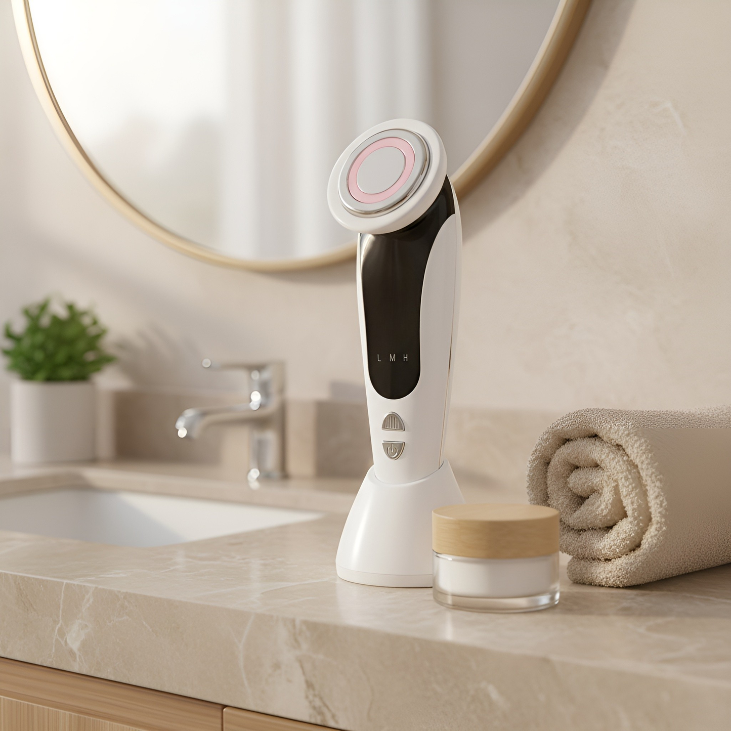 Dispozitiv Facial RF & EMS cu Terapie LED – Lifting, Curățare și Anti-Aging