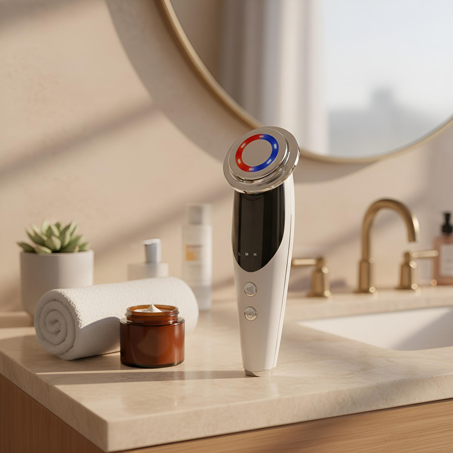 Dispozitiv Facial RF & EMS cu Terapie LED – Lifting, Curățare și Anti-Aging