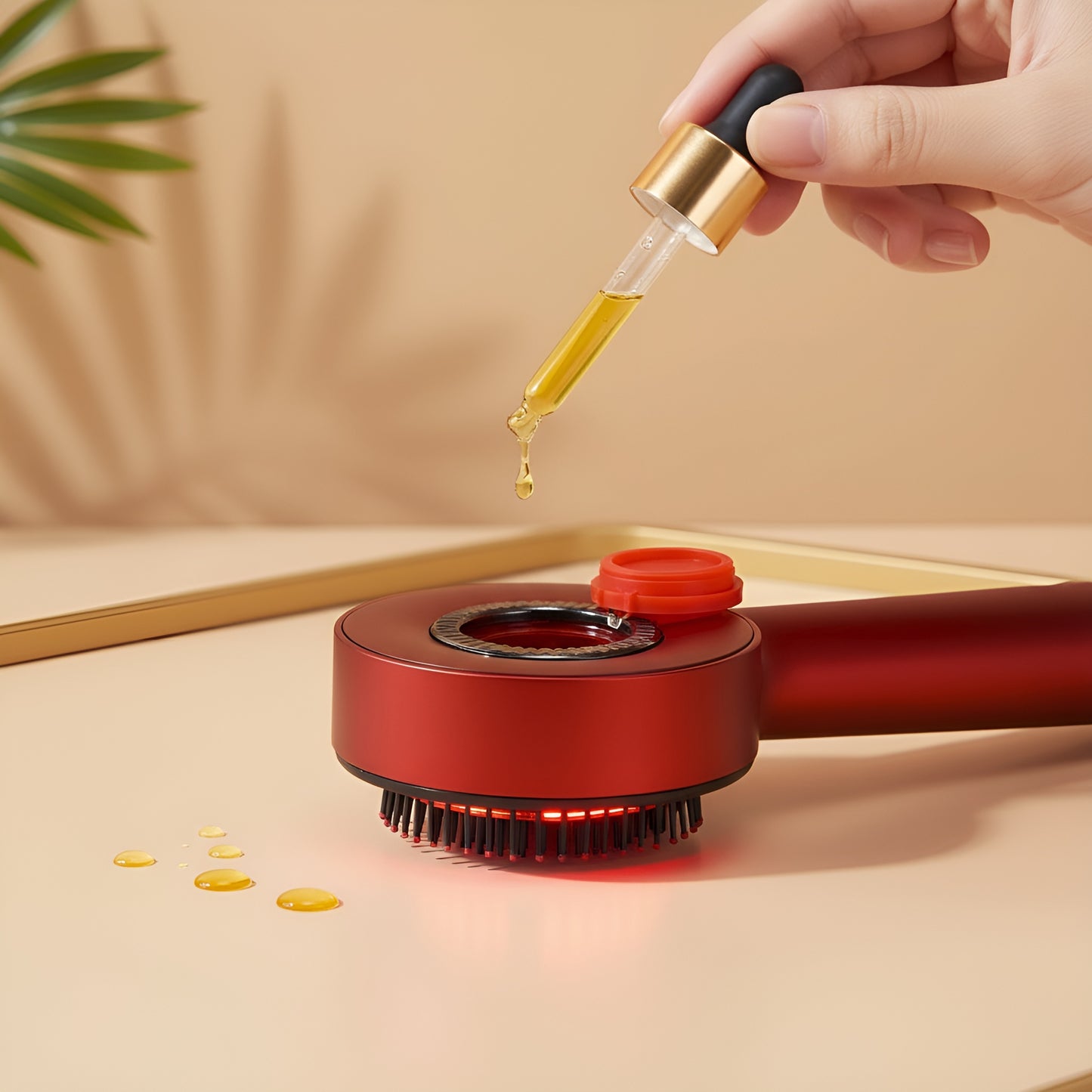 Perie cu Lumină Roșie și Masaj pentru Creșterea Părului – Red Light Therapy Head Massager Brush
