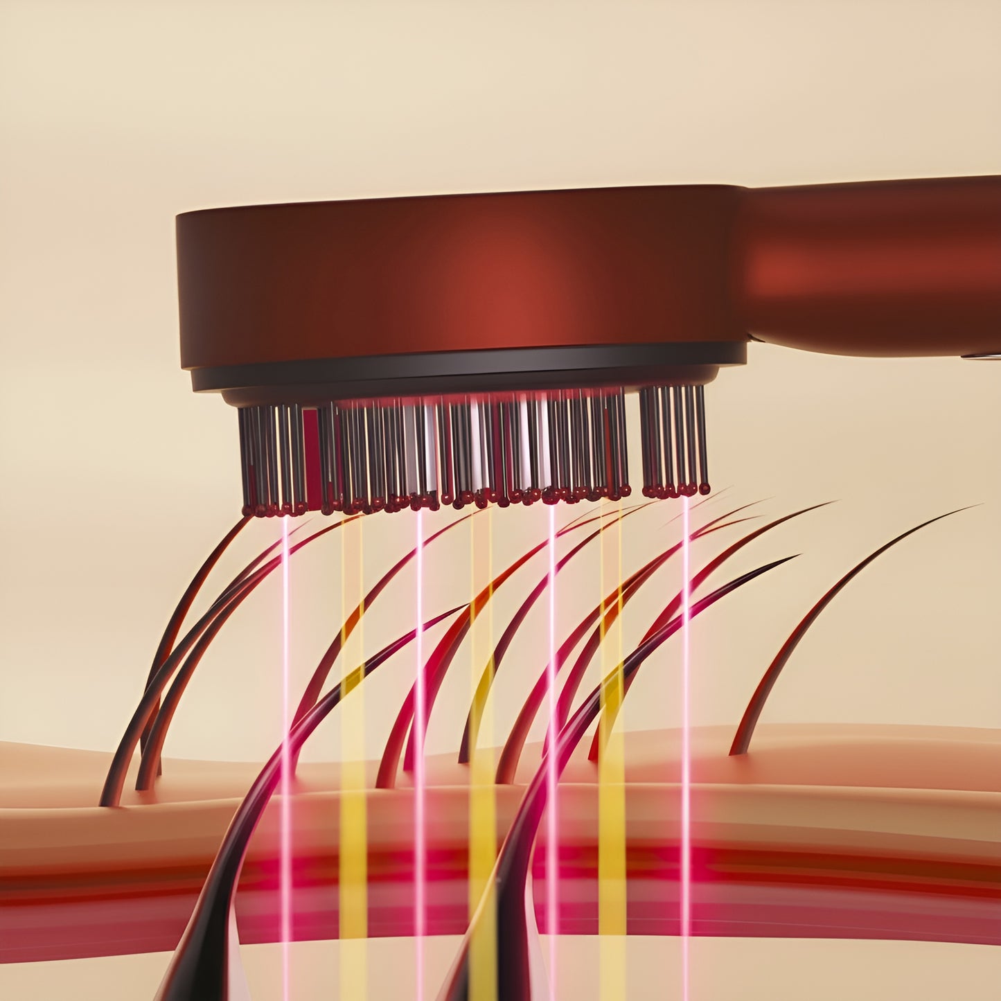 Perie cu Lumină Roșie și Masaj pentru Creșterea Părului – Red Light Therapy Head Massager Brush