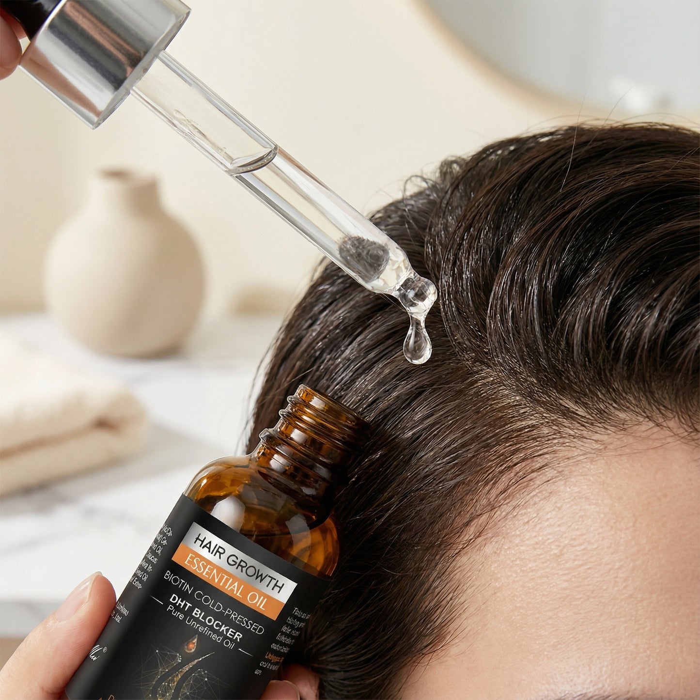 Biotin Hair Growth Essential Oil – Ser pentru Creșterea Părului cu Biotină și DHT Blocker